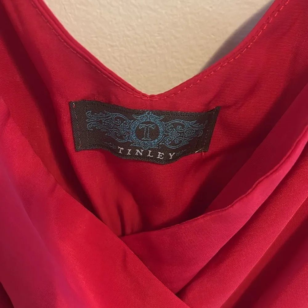 Tinley red faux wrap dress size medium - Picture 4 of 5